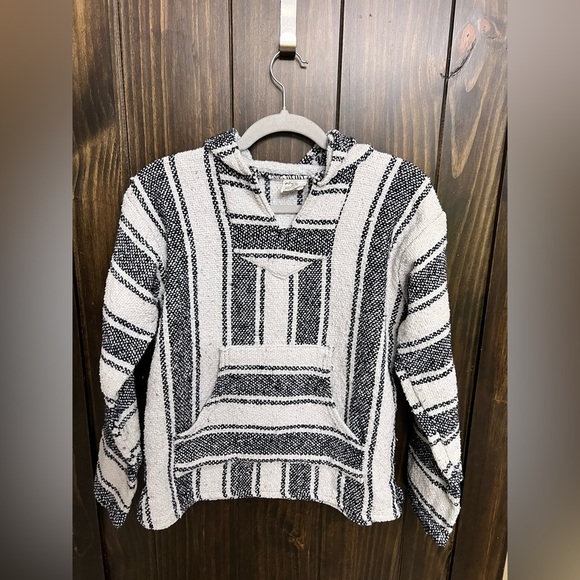El Paso Saddle Blanket Co Mexican Hippie Pullover Hoodie Vneck Pockets Size:S - Picture 5 of 11